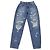 Pantaloni Dolce & Gabbana in denim blu lavato con tasche patchwork e strappi