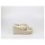 Sandali con zeppa Valentino Rockstud Torchon in rafia e pelle ivory Crudo - vista 3