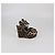 Sandali wedge in tessuto leopardato marrone/beige Dolce & Gabbana - vista 3