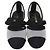 Ballerine Mary Jane Chanel in mesh nero e tessuto con fiocco e punta a contrasto