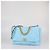 Borsa a patta Chanel Maxi 19 in pelle matelassé Light Blue Blu chiaro - vista 2