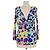 Top Versace multicolore in misto maglia con stampa floreale, scollo a V e maniche lunghe