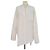 Blusa oversized de manga comprida em seda creme com bolso Anagram Loewe Cru