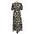 Autre Marque SIR. Vestido midi Carmen estampado en seda Grey/Yellow Gris Amarillo