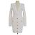 Vestido mini Balmain de punto jacquard blanco con detalles de botones