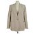 Blazer de botonadura sencilla en lino beige Acne Studios