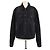 Louis Vuitton Black Washed Flocked Damier Denim Trucker Jacke Schwarz