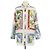 Camicia a maniche lunghe Farm Rio Multicolor Blend Linen Tropical Destination Print Multicolore