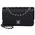 Borsa Chanel Medium Classic Double Flap in pelle caviar matelassé nera Nero