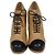 Botines de plataforma con puntera Chanel en cuero Beige/Black Negro