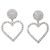Orecchini a clip Alessandra Rich con cuore pendente in cristallo tono argento