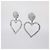 Orecchini a clip Alessandra Rich con cuore pendente in cristallo tono argento - vista 2