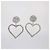 Orecchini a clip Alessandra Rich con cuore pendente in cristallo tono argento - vista 3