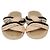 Sandali Slide Chanel in pelle beige con corda e perle finte CC
