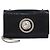 Clutch Versus Versace in pelle nera embossed effetto serpente con logo leone e catena Nero