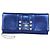 Versus Versace Metallic Blue Snake Embossed Leather Chain Clutch Blau
