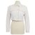 Fendi Crop-Jacke aus cremefarbenem Denim mit Calligraphy FF-Print Roh