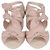 Chanel Light Pink Leather Bow Ankle Strap Sandals