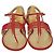 Sandali bassi a T Chanel in camoscio Rosso/Oro D'oro