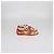 Sandali bassi a T Chanel in camoscio Rosso/Oro D'oro - vista 3
