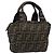Borsa a mano FENDI Zucca Canvas Nero Marrone Auth 199404
