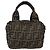 Borsa a mano FENDI Zucca Canvas Nero Marrone Auth 199404 - vista 3