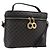 Céline Borsa a mano CELINE Circle Macadam Canvas PVC 2way Nero Oro Auth 201894 D'oro