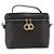 Céline Borsa a mano CELINE Circle Macadam Canvas PVC 2way Nero Oro Auth 201894 D'oro - vista 2