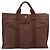 Hermès Borsa HERMES Her Line MM Canvas Marrone Argento Auth 202116 - vista 2