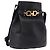 Borsa a tracolla Salvatore Ferragamo Gancini in pelle nera e oro Auth 202100 Nero