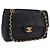 Borsa a tracolla CHANEL Matelasse con catena in pelle d'agnello nera e oro CC Auth 202003SAV Nero D'oro