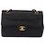 Borsa a tracolla CHANEL Matelasse con catena in pelle d'agnello nera e oro CC Auth 202003SAV Nero D'oro - vista 2