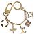 LOUIS VUITTON Fleur de Monogram Charm Metal Gold Tone LV Auth BA15463