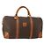 Céline Borsa Boston CELINE Macadam Canvas PVC Leather Brown Gold Auth 197871 Marrone D'oro