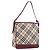 Borsa a tracolla BURBERRY Nova Check Blue Label in tela beige e argento Auth 199428