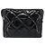 Borsa a tracolla CHANEL Matelasse Pelle verniciata Nero Argento CC Auth bs36946 - vista 3