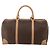 Céline Borsa Boston CELINE Macadam Canvas PVC Leather Brown Gold Auth 199669A Marrone D'oro - vista 3