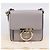 Borsa a tracolla Salvatore Ferragamo Gancini in pelle grigia e oro Auth ka6000V Marrone D'oro - vista 27