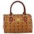Borsa Boston MCM Logogram Vicetos PVC Pelle 2way Marrone Oro Auth 201891A D'oro - vista 2