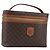 Céline Borsa a mano porta trucchi CELINE Macadam Canvas PVC Pelle Marrone Oro Auth ka6028A D'oro