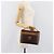 Céline Borsa a mano porta trucchi CELINE Macadam Canvas PVC Pelle Marrone Oro Auth ka6028A D'oro - vista 22