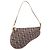Pouch Saddle in tela Trotter Christian Dior marrone tono oro Auth 199384V - vista 2