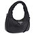 Bolsa de mão PRADA em couro Nappa acolchoado macio 2way Preta Prata Auth 199964SAM Preto