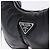 Bolsa de mão PRADA em couro Nappa acolchoado macio 2way Preta Prata Auth 199964SAM Preto - vista 16