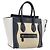 Céline Bolso de mano CELINE Luggage Micro shopper de cuero blanco con herrajes dorados Auth 198867A