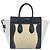 Céline Bolso de mano CELINE Luggage Micro shopper de cuero blanco con herrajes dorados Auth 198867A - vista 3