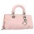 Borsa Christian Dior Cannage Lady D Joy in pelle rosa argento autentica 198283SAM