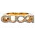 Gucci vergoldeter Ring mit Strass-Logo S Golden