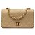 Borsa a tracolla Chanel Mini Rectangular CC Quilted Lambskin Full Single Flap Beige
