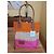 Sandro E24 The Sunset Multicolour Straw Shopper Bag Pink Multiple colors Orange - view 4
